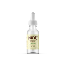 Load image into Gallery viewer, A dropper bottle of Purity 600mg Full-Spectrum High Potency CBD Olive Oil is displayed against a white background. The label indicates the product is lemongrass flavored with high potency, containing 600mg full-spectrum CBD. The bottle has a metal dropper cap.
