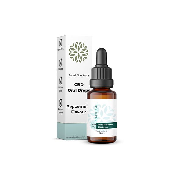 Bnatural 1200mg Broad Spectrum CBD Peppermint Oral Drops - 10ml - Associated CBD