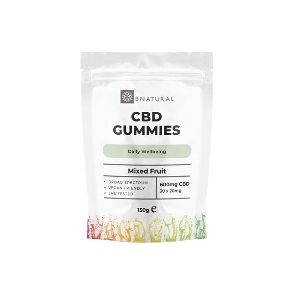 Bnatural 600mg Broad Spectrum CBD Mixed Fruit Gummies - 30 Pieces - Associated CBD