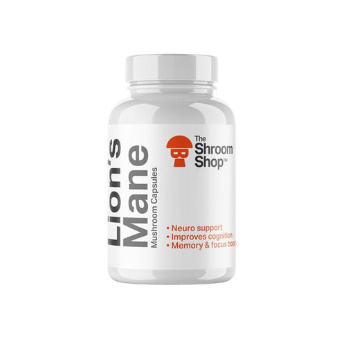 The Shroom Shop Lion's Mane Mushroom 45000mg Capsules - 90 Caps - Associated CBD